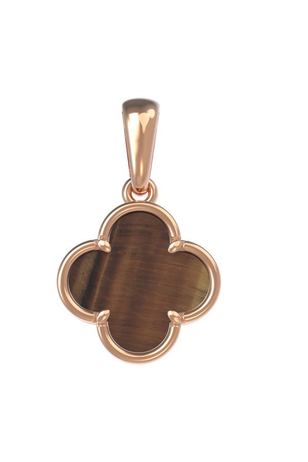 Подвеска из золота c тигровым глазом