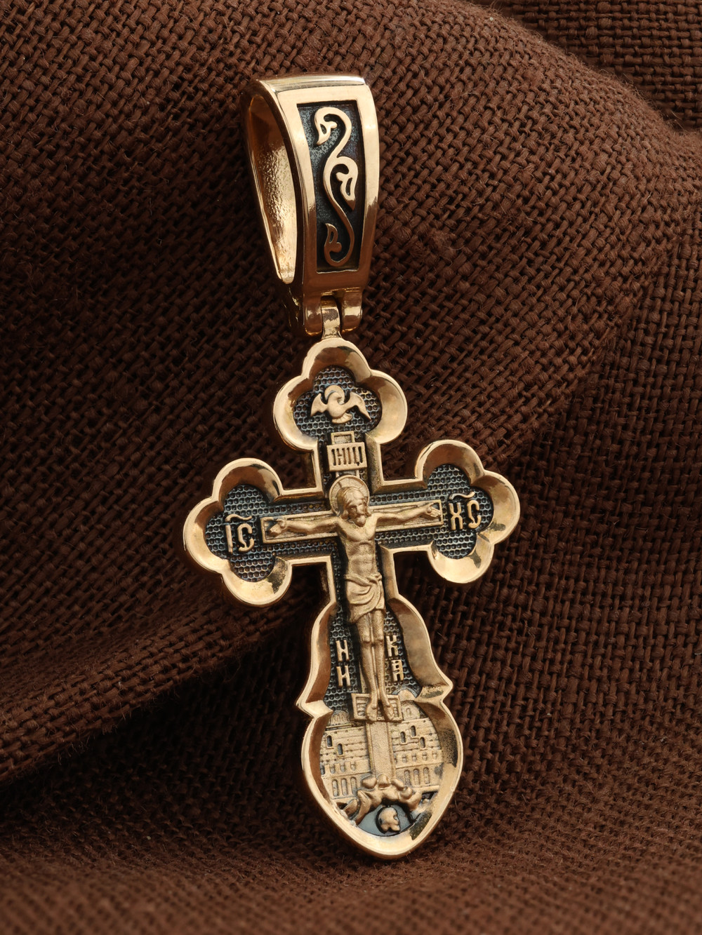 Крест из красного золота 585 пробы