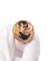 Кольцо из золота c эмалью и ониксом