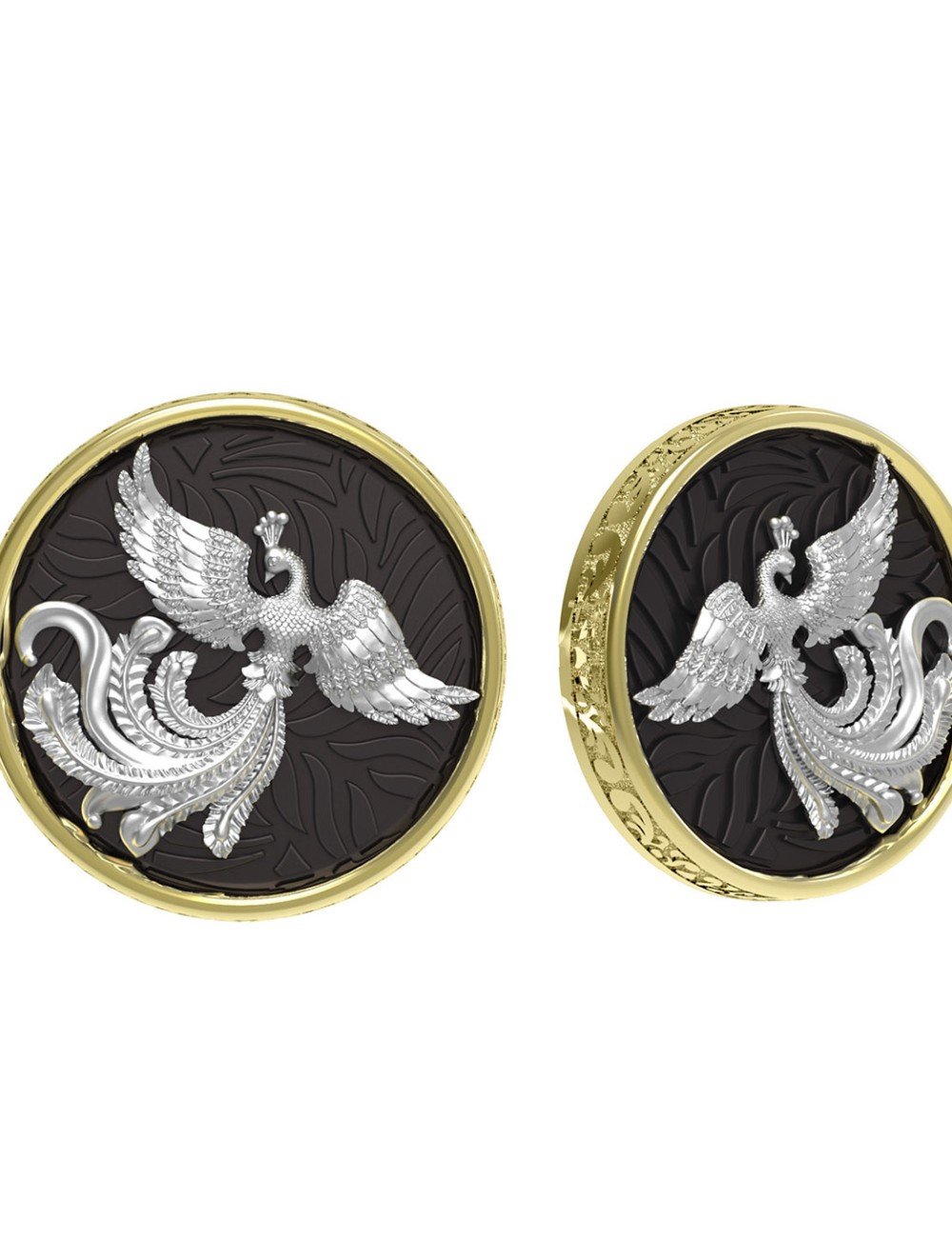 Серьги из лимонного золота c эбеновым деревом