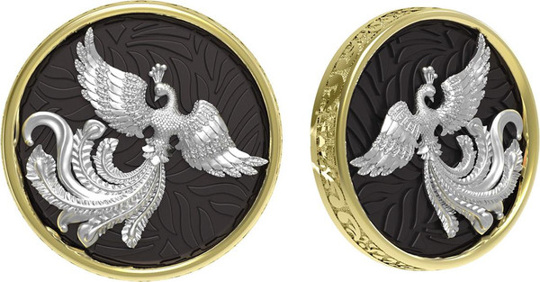 Серьги из лимонного золота 585 пробы c эбеновым деревом