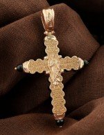Крест из золота c ониксом