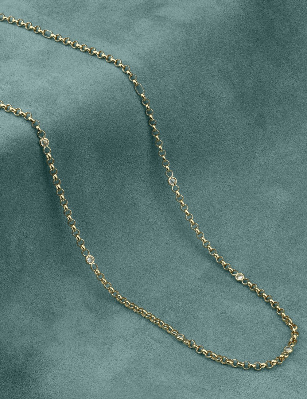 Цепь из лимонного золота c фианитом