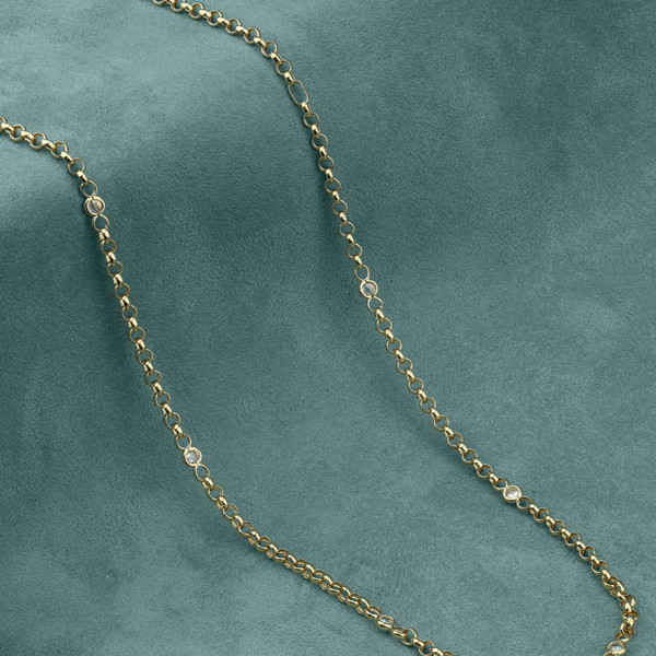 Цепь из лимонного золота 585 пробы c фианитом