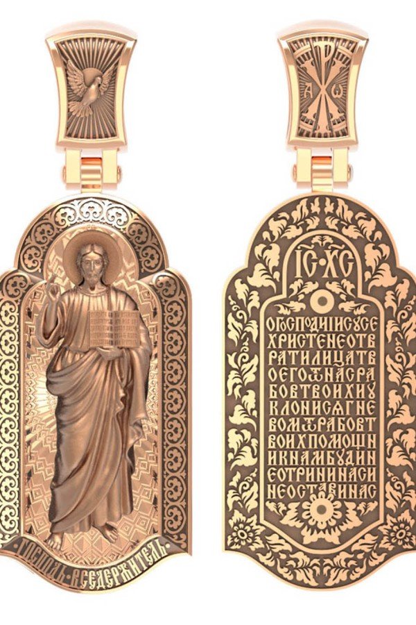 Образок из золота c эмалью