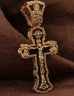 Крест из золота c эбеновым деревом