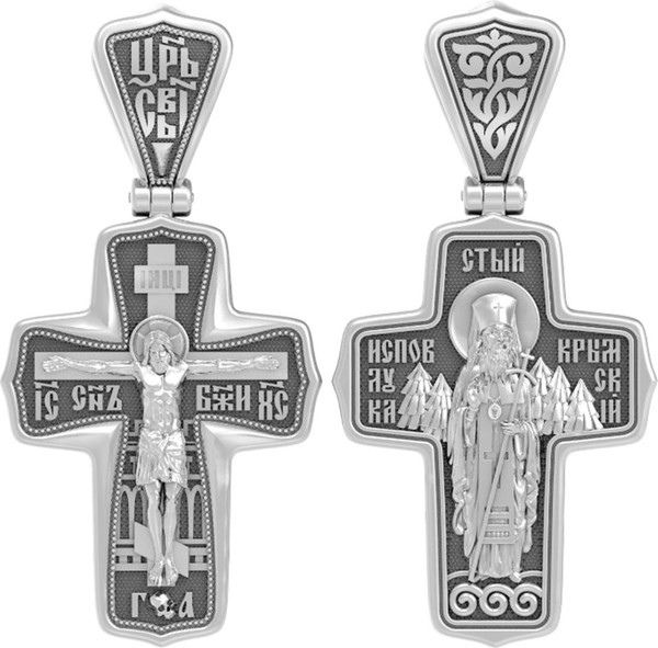 Крест из белого золота 585 пробы