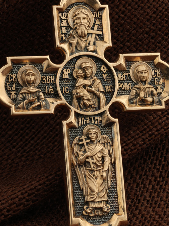 Крест из красного золота 585 пробы