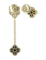 Серьги из лимонного золота c бриллиантами, ониксом и перламутром