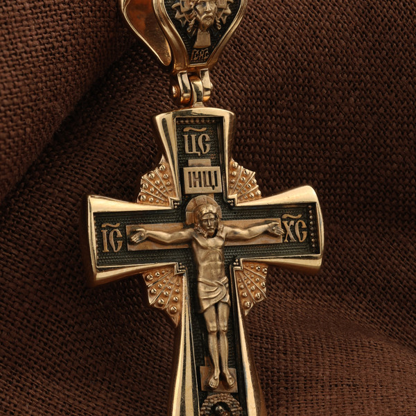 Крест из красного золота 585 пробы