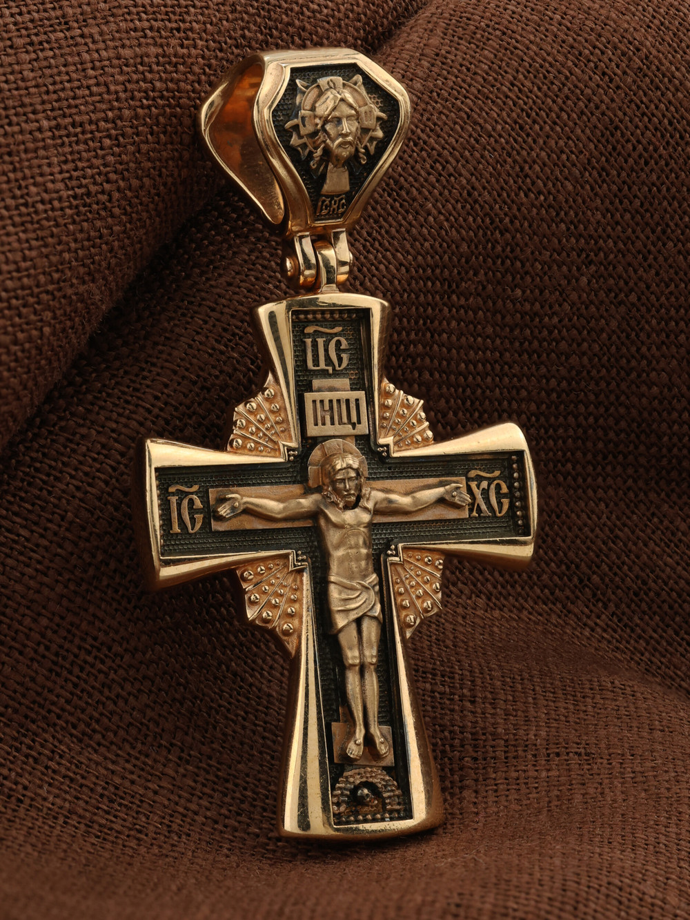 Крест из красного золота 585 пробы