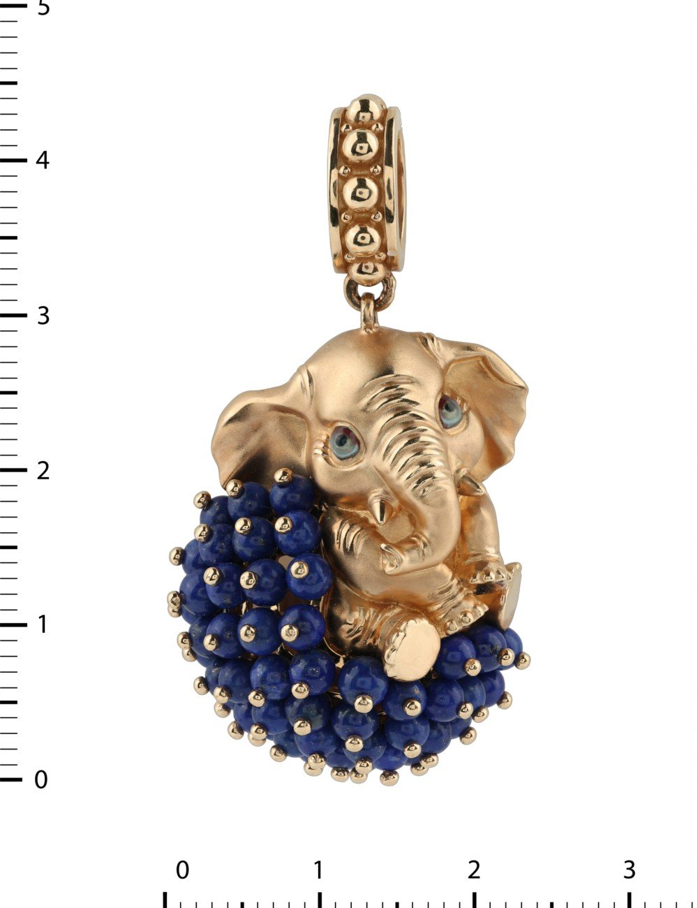 Подвеска из золота c эмалью и лазуритом