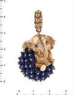 Подвеска из золота c эмалью и лазуритом