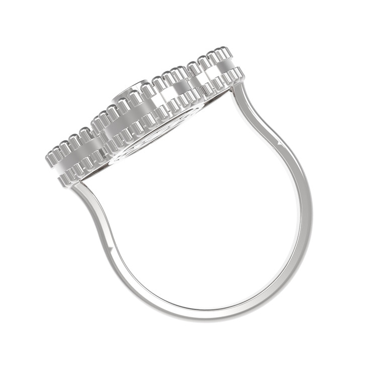 Кольцо из белого золота 585 пробы c бриллиантами и ониксом