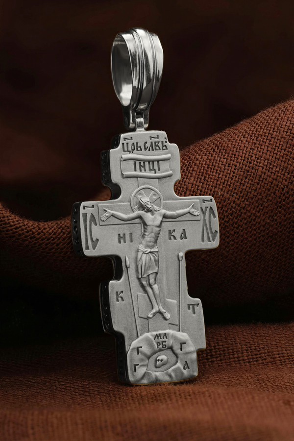 Крест из белого золота 585 пробы