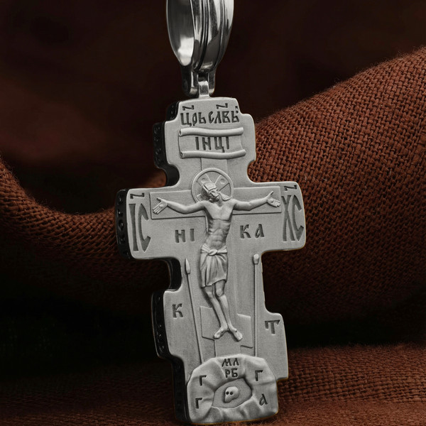 Крест из белого золота 585 пробы