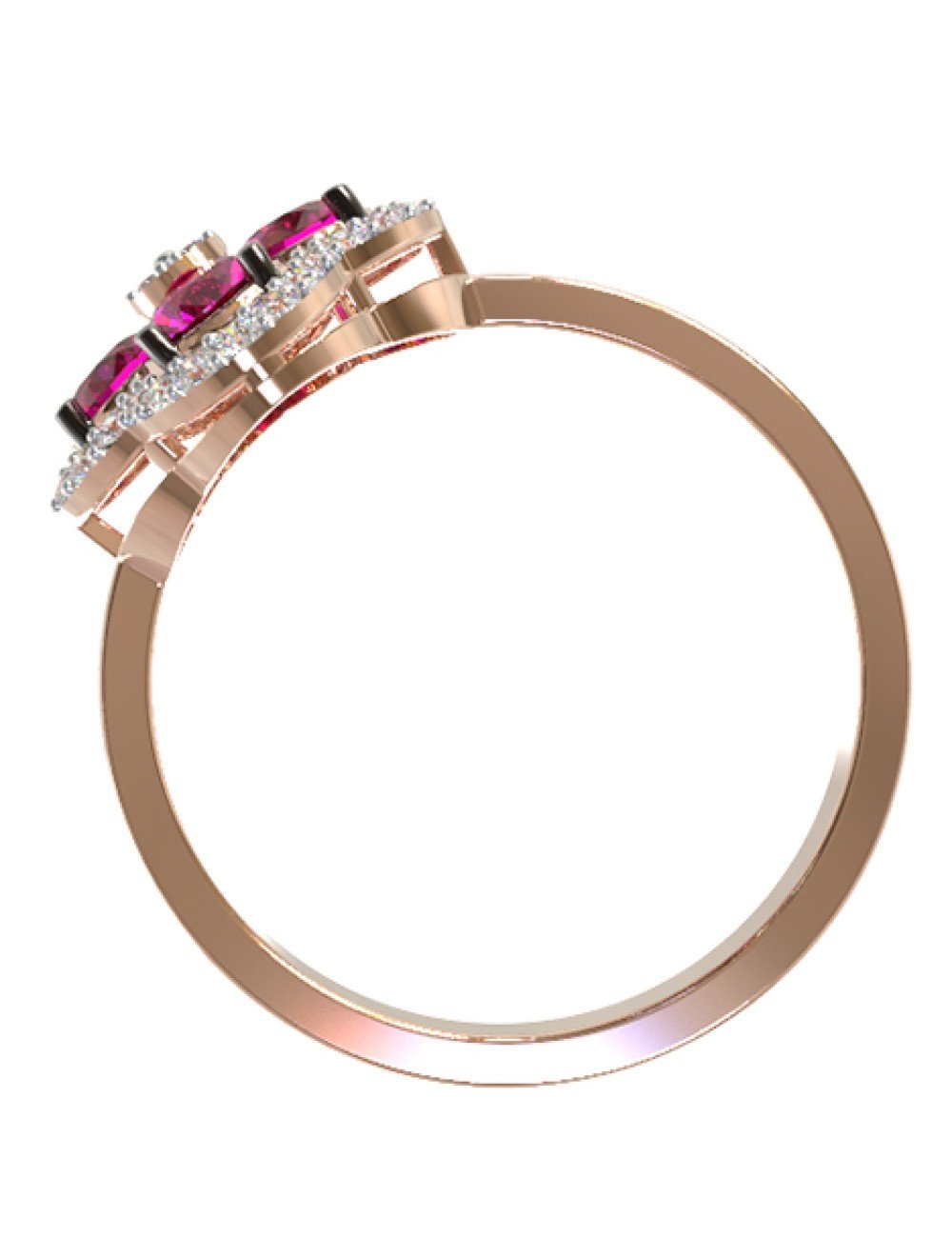 Кольцо из золота c бриллиантами и рубином