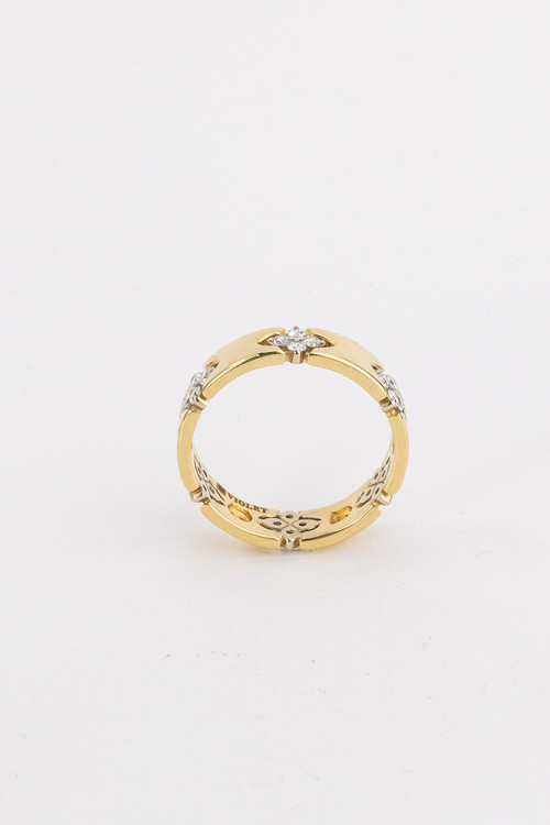 Кольцо из лимонного золота 585 пробы c бриллиантами