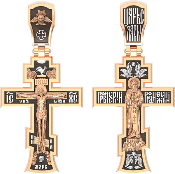 Крест из красного золота 585 пробы