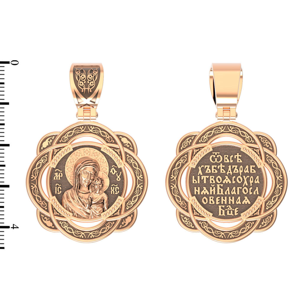 Нательная икона из красного золота 585 пробы