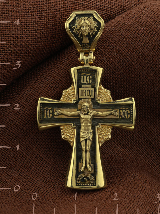 Крест из лимонного золота 585 пробы