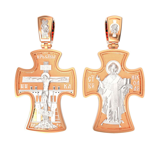 Крест из красного золота 585 пробы