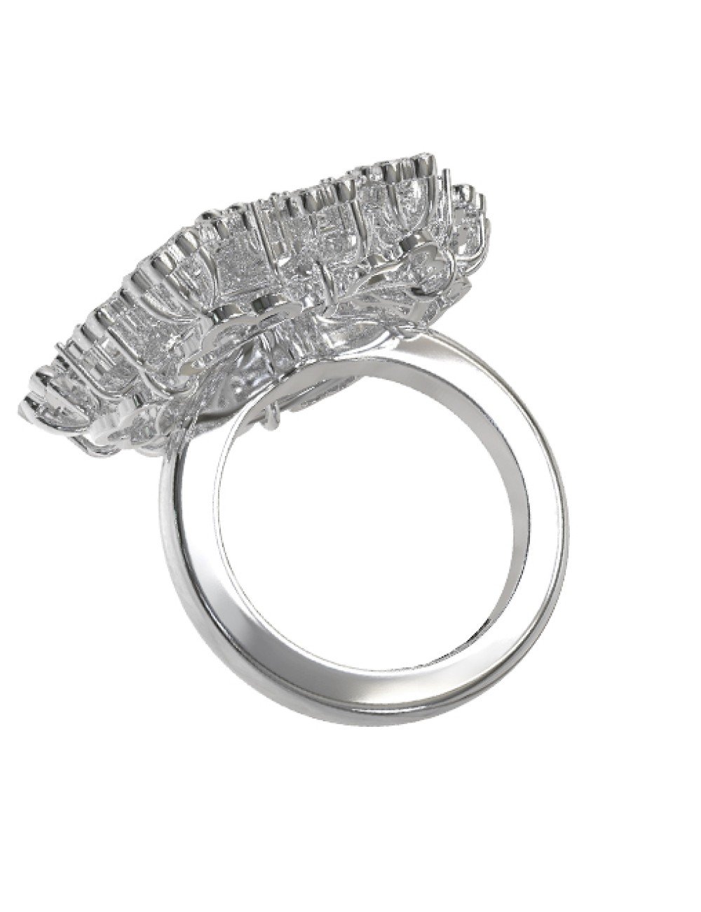 Кольцо из белого золота c бриллиантами