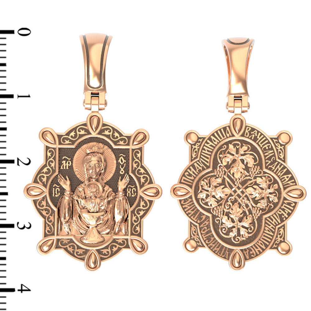 Нательная икона из красного золота 585 пробы