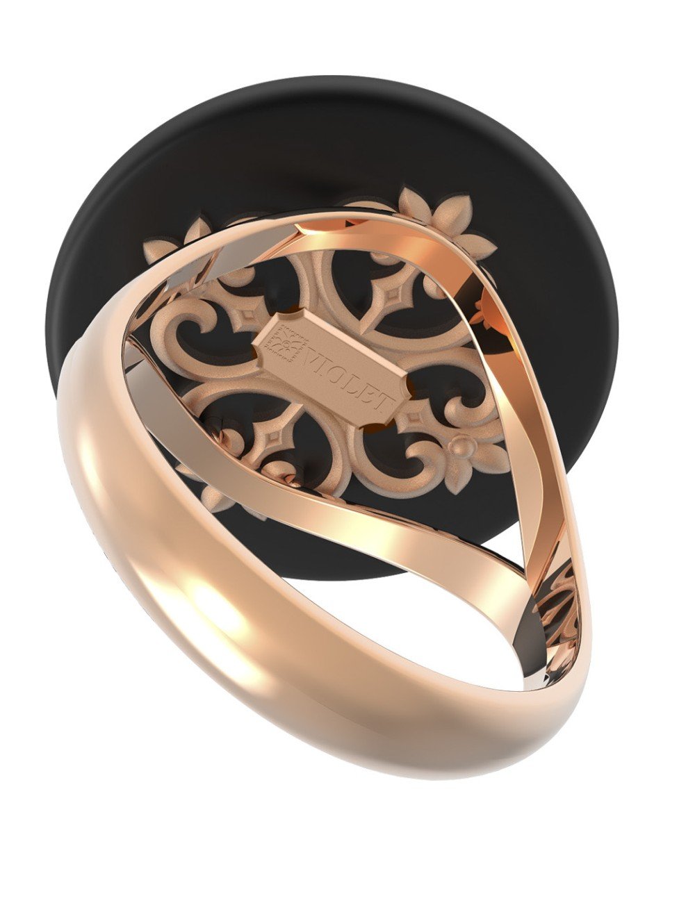 Кольцо из золота c ониксом