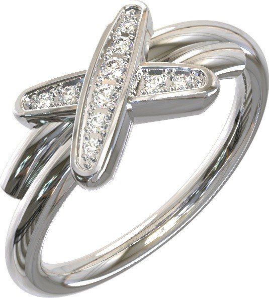 Кольцо из белого золота c бриллиантами