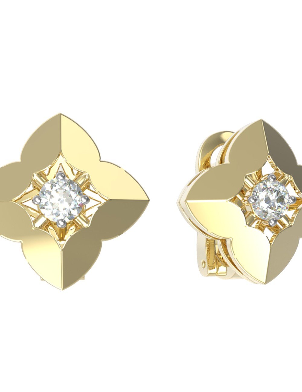 Серьги из лимонного золота c бриллиантами