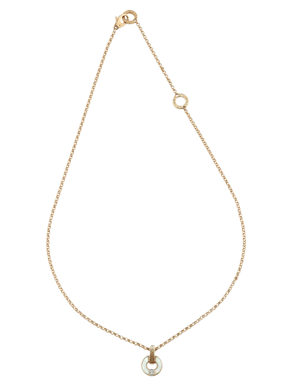 Колье из красного золота 585 пробы c бриллиантами и перламутром