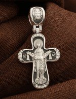 Крест из белого золота c бриллиантами