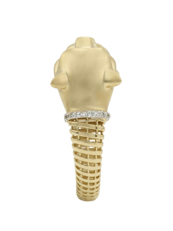 Кольцо из лимонного золота 585 пробы c бриллиантами