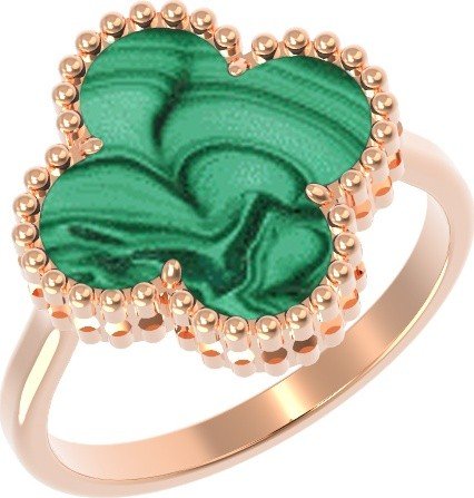 Кольцо из золота c малахитом