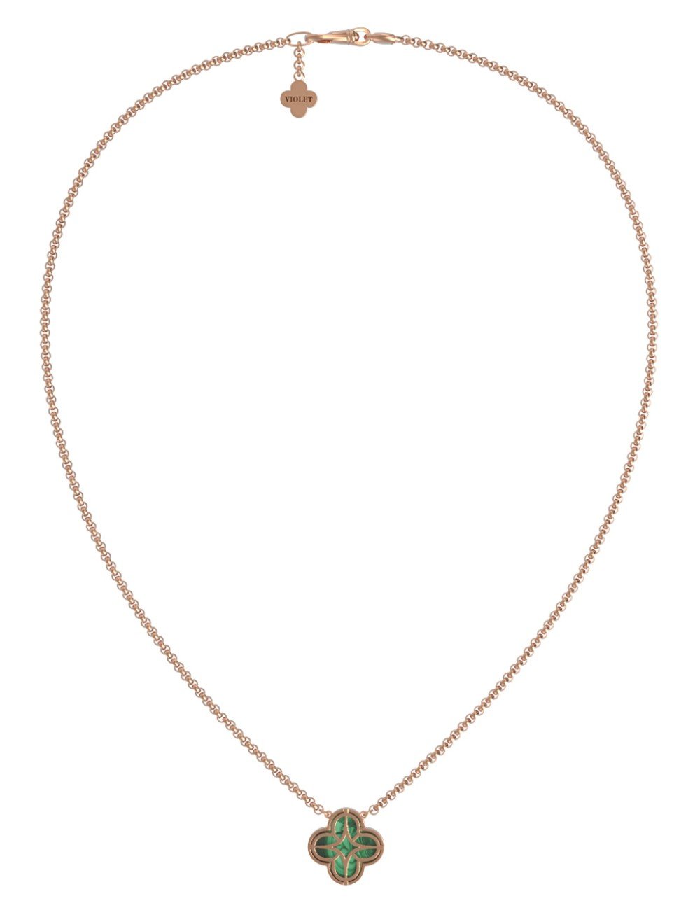 Колье из золота c бриллиантами и малахитом