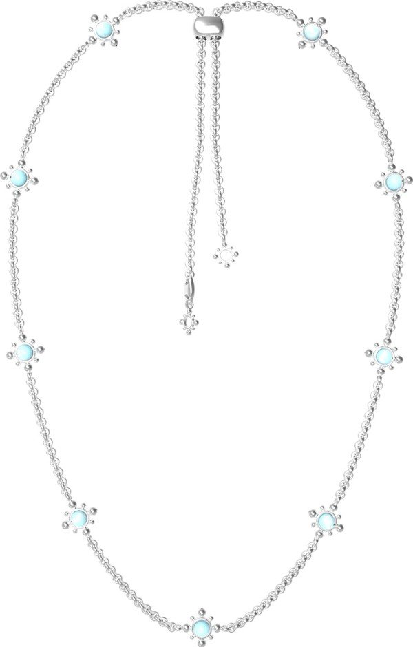 Колье из белого золота c бирюзой