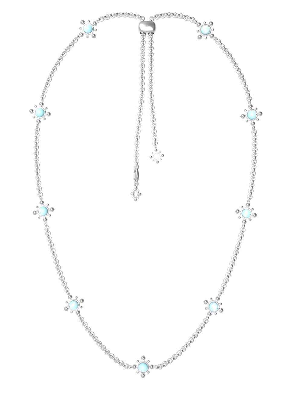 Колье из белого золота c бирюзой