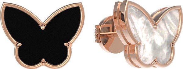 Серьги из золота c ониксом и перламутром