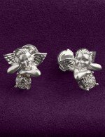 Серьги из белого золота c бриллиантами