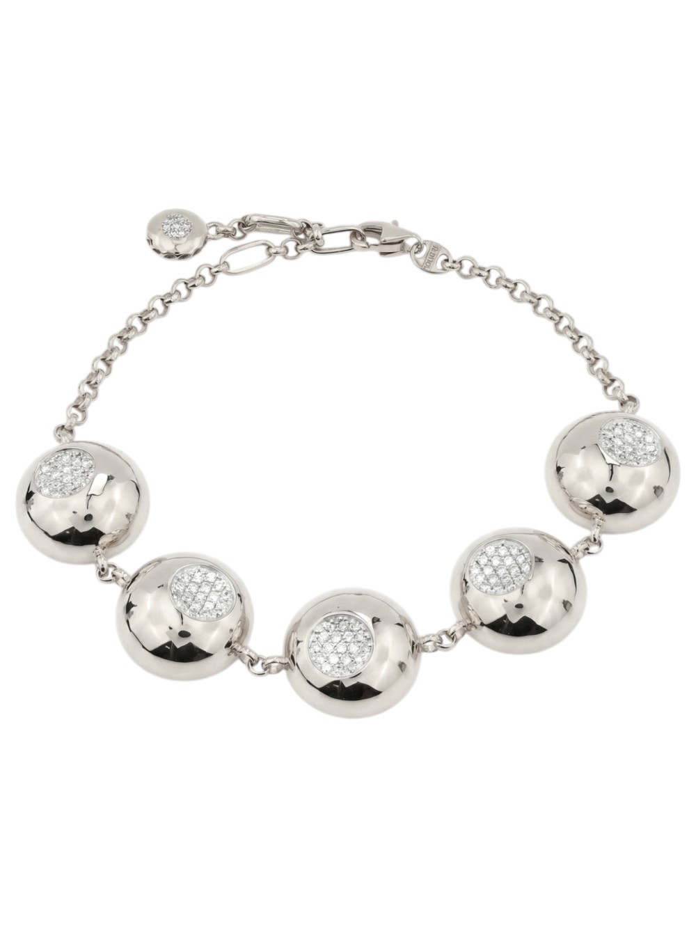 Браслет из белого золота 585 пробы c бриллиантами