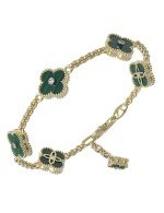 Браслет из лимонного золота c бриллиантами и малахитом