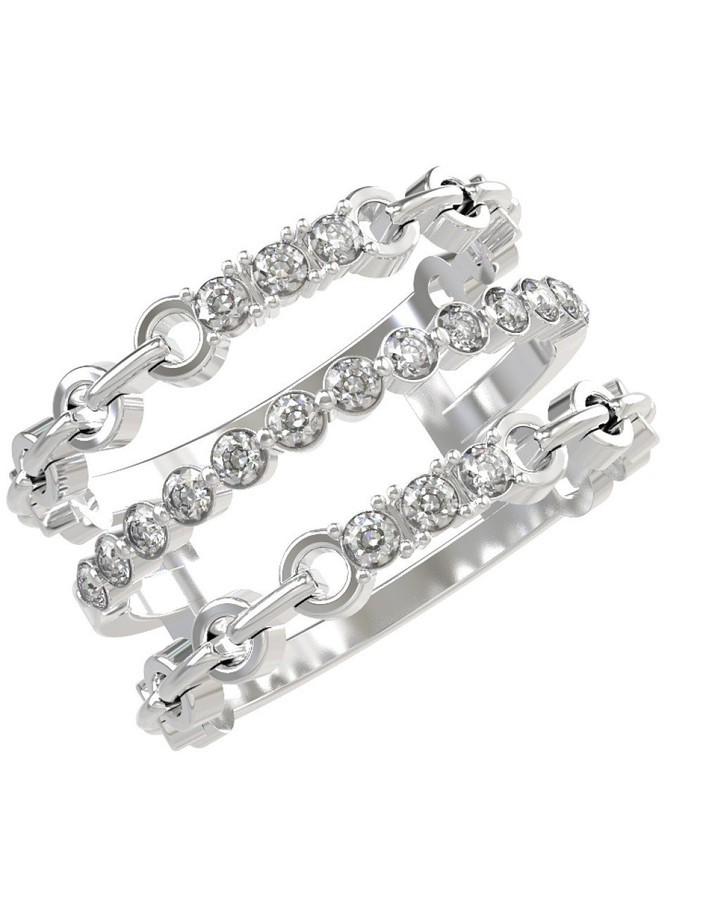 Кольцо из белого золота c бриллиантами