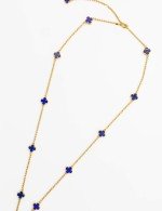 Колье из лимонного золота c лазуритом