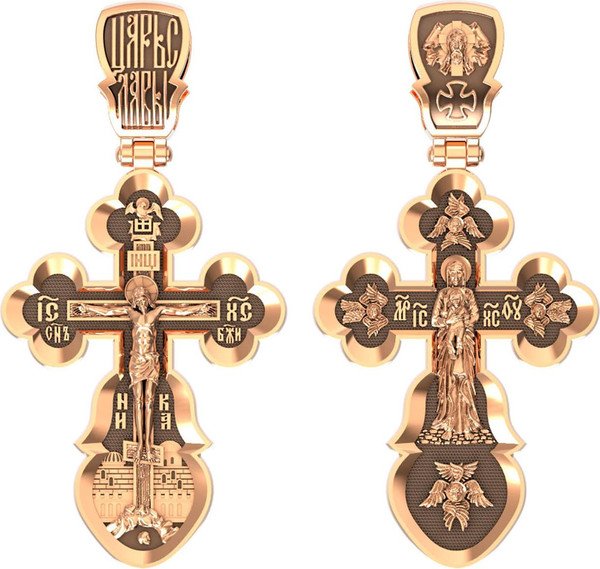 Крест из красного золота 585 пробы