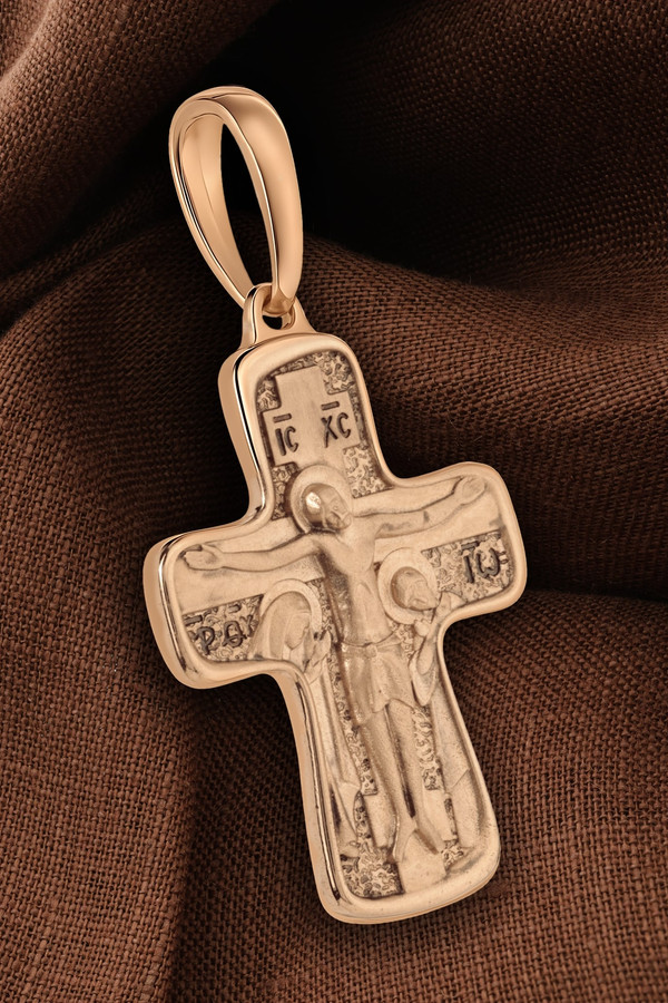 Крест из красного золота 585 пробы