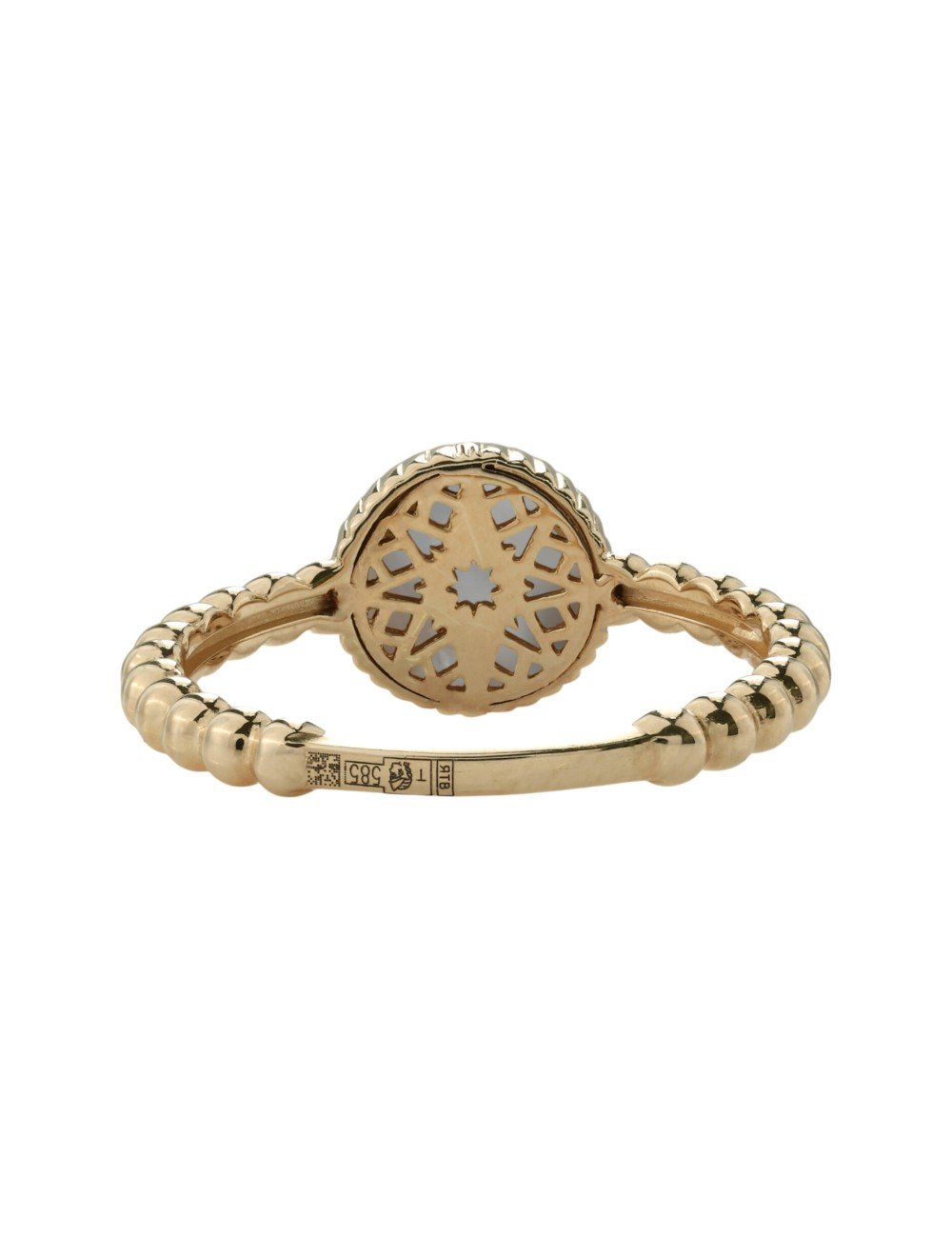 Кольцо из золота c бриллиантами и перламутром