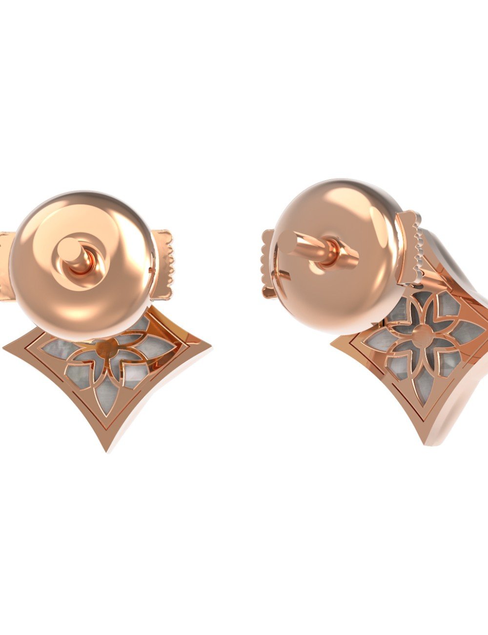 Серьги из золота c бриллиантами и перламутром