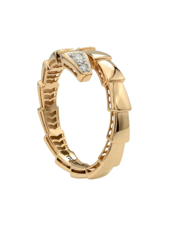 Кольцо из красного золота 585 пробы c бриллиантами