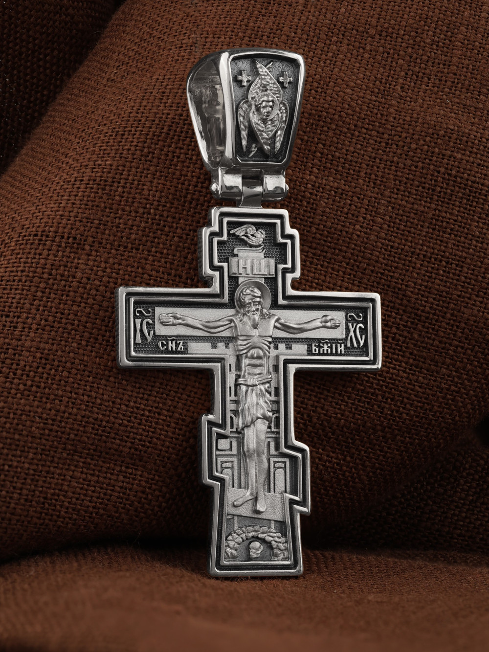 Крест из белого золота 585 пробы